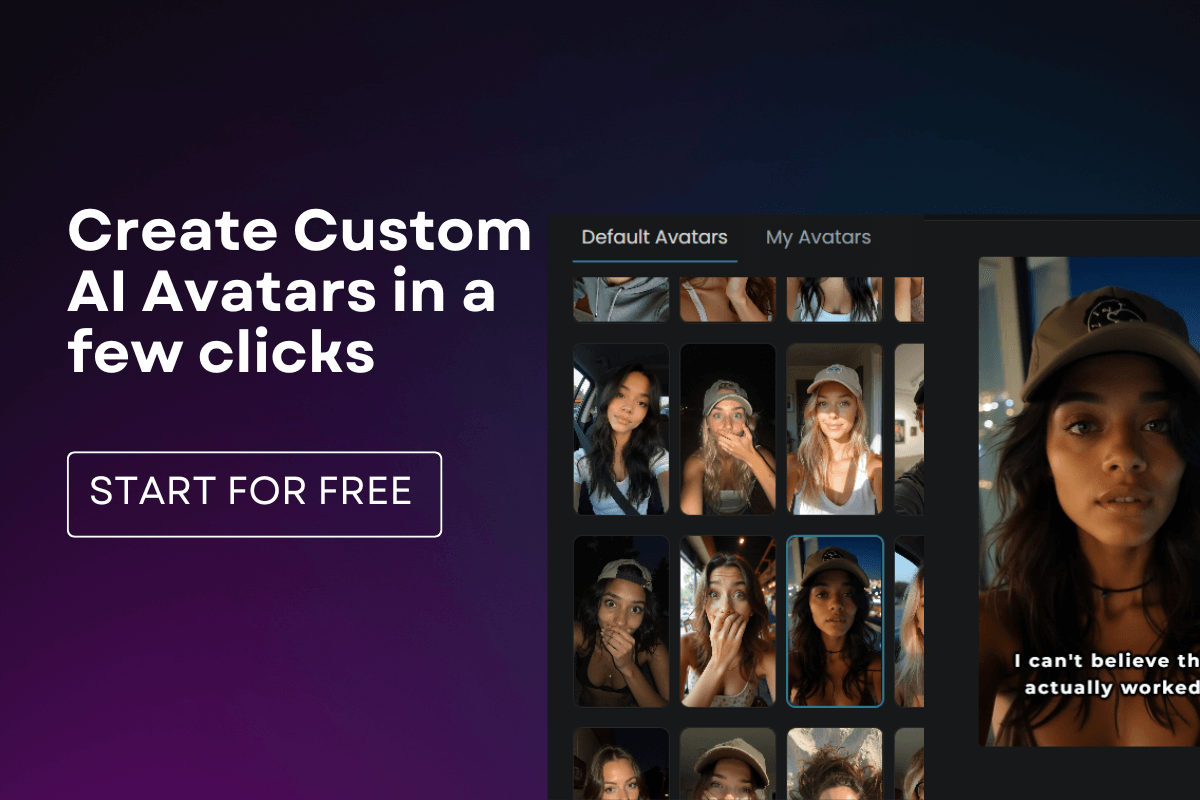 Create Custom AI Avatars in a few clicks - Start for free with QuickVid