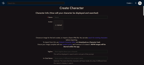Create character Chub AI