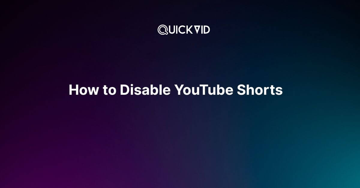 How to Disable YouTube Shorts